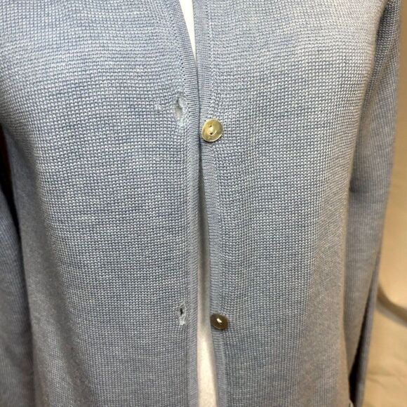 Olsen Knitted Blazer Baby Blue Cardigan Sweater Long Sleeve Womens Designer NWT - Picture 4 of 8